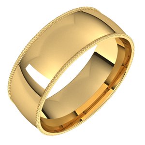 Lightweight Milgrain Comfort-Fit Half Round Band