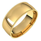 Lightweight Milgrain Comfort-Fit Half Round Band
