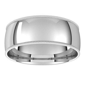 Lightweight Milgrain Comfort-Fit Half Round Band