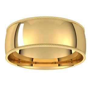 Lightweight Milgrain Comfort-Fit Half Round Band