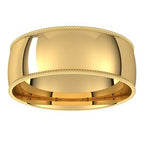 Lightweight Milgrain Comfort-Fit Half Round Band