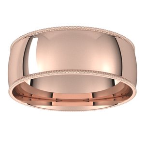 Lightweight Milgrain Comfort-Fit Half Round Band