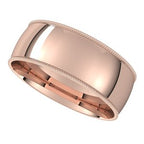 Lightweight Milgrain Comfort-Fit Half Round Band