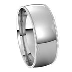 Lightweight Milgrain Comfort-Fit Half Round Band