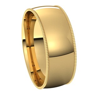 Lightweight Milgrain Comfort-Fit Half Round Band