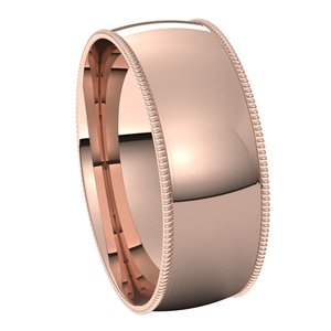 Lightweight Milgrain Comfort-Fit Half Round Band