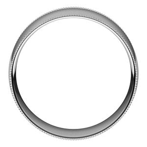 Lightweight Milgrain Comfort-Fit Half Round Band