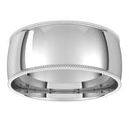 Lightweight Milgrain Comfort-Fit Half Round Band