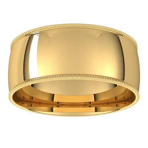 Lightweight Milgrain Comfort-Fit Half Round Band