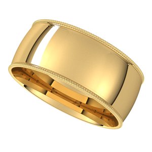 Lightweight Milgrain Comfort-Fit Half Round Band