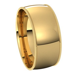 Lightweight Milgrain Comfort-Fit Half Round Band