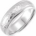 Milgrain Edge Comfort-Fit Half Round Band with Hammer Finish