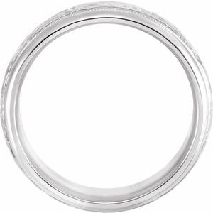 Milgrain Edge Comfort-Fit Half Round Band with Hammer Finish