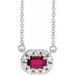 French-Set Halo-Style Necklace or Center