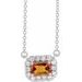 French-Set Halo-Style Necklace or Center