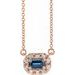 French-Set Halo-Style Necklace or Center