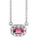 French-Set Halo-Style Necklace or Center