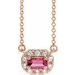French-Set Halo-Style Necklace or Center