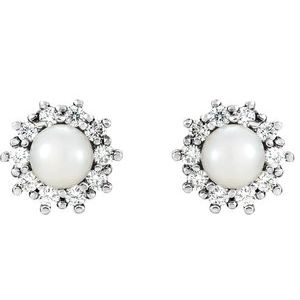 Halo-Style Pearl Earrings