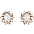 Halo-Style Pearl Earrings