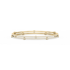 7 ctw Round LGD Double Row Station Bangle Bracelet  - 7.25 Inches