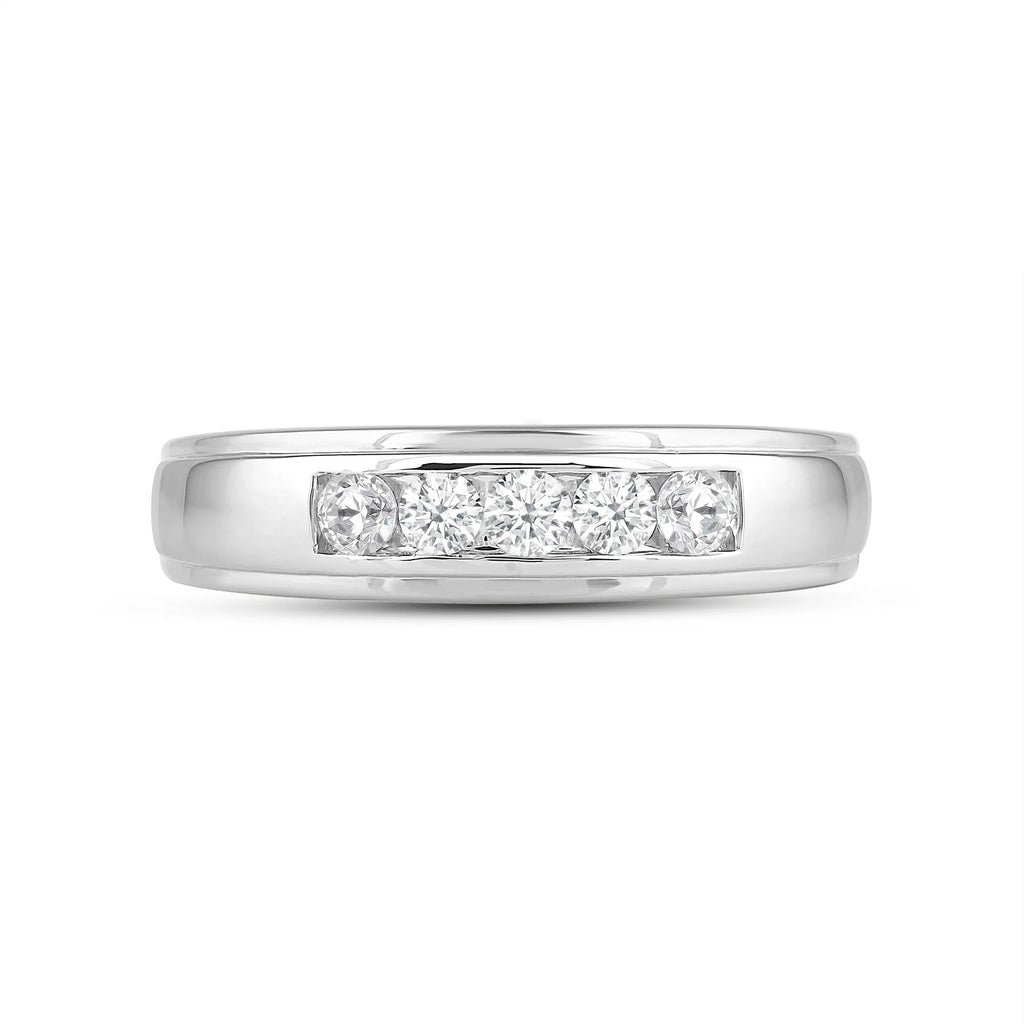 Two Channel Set 5 Stone Diamond Ring image 0