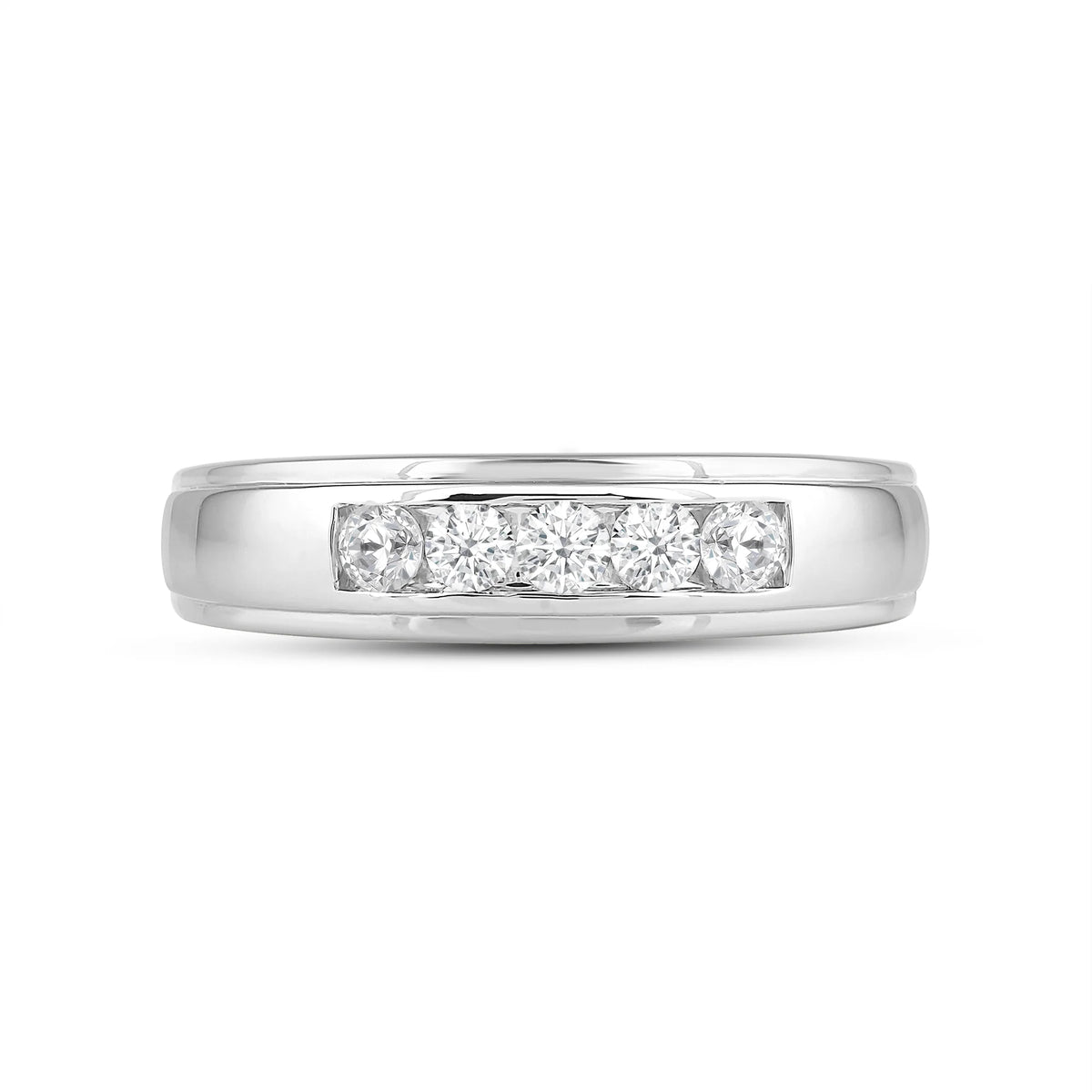 Two Channel Set 5 Stone Diamond Ring image 0