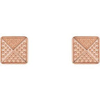 Granulated Pyramid Stud Earrings