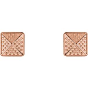Granulated Pyramid Stud Earrings