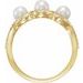 Three-Stone Halo-Style Pearl Ring