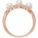 Three-Stone Halo-Style Pearl Ring