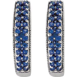 Accented U-Hoop Earrings
