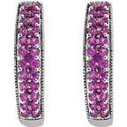 Accented U-Hoop Earrings