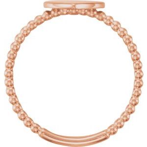 Be Posh® Engravable Beaded Signet Ring