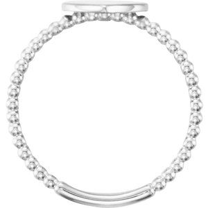 Be Posh® Engravable Beaded Signet Ring