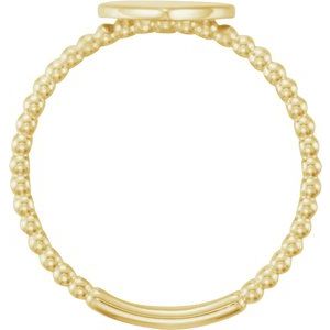 Be Posh® Engravable Beaded Signet Ring