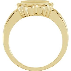 Round Scalloped Signet Ring