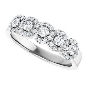 Five-Stone Halo-Style Anniversary Band