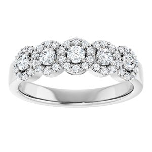 Five-Stone Halo-Style Anniversary Band
