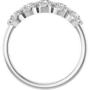 Five-Stone Halo-Style Anniversary Band