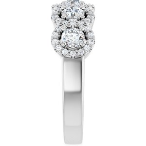 Five-Stone Halo-Style Anniversary Band