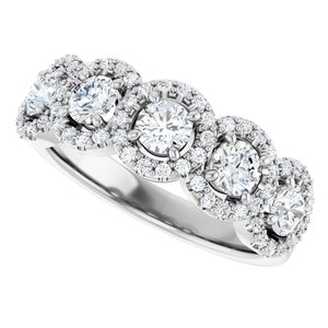 Five-Stone Halo-Style Anniversary Band