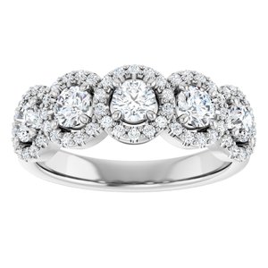 Five-Stone Halo-Style Anniversary Band