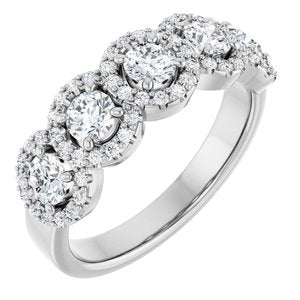 Five-Stone Halo-Style Anniversary Band