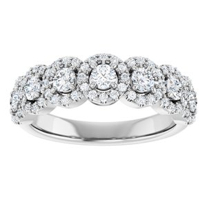 Seven-Stone Halo-Style Anniversary Band