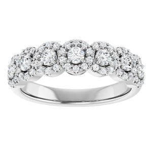 Seven-Stone Halo-Style Anniversary Band