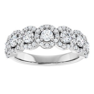Seven-Stone Halo-Style Anniversary Band