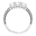 Milgrain Sculptural Three-Stone Anniversary Band