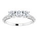 Milgrain Sculptural Three-Stone Anniversary Band