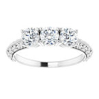 Milgrain Sculptural Three-Stone Anniversary Band